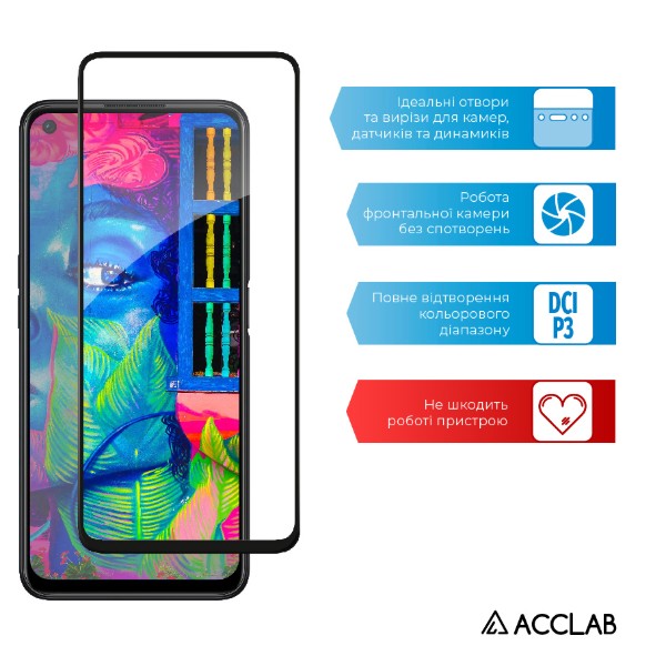 Фото - Захисне скло для смартфону ACCLAB Full Glue for Oppo A76 4G Black (1283126528859)