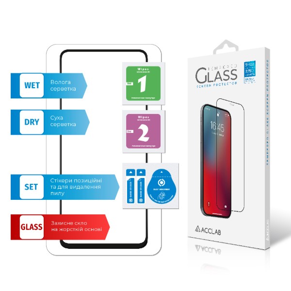 Фото - Захисне скло для смартфону ACCLAB Full Glue for Oppo A76 4G Black (1283126528859)