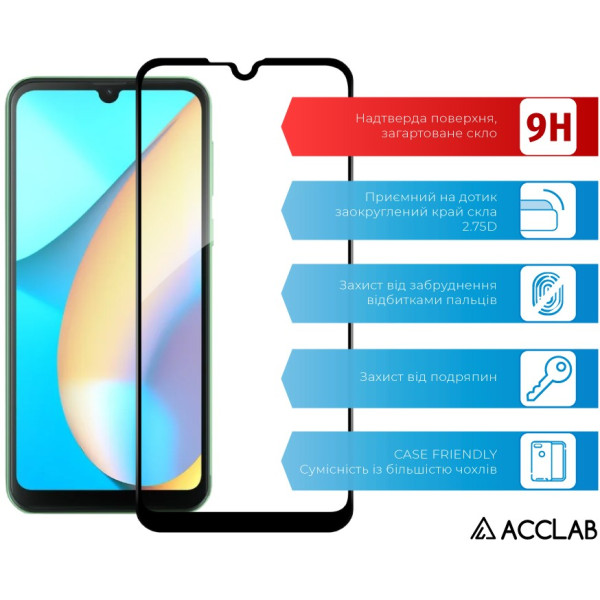 Фото - Захисне скло для смартфону ACCLAB 9H for Oscal C20 Pro Black (1283126582042)