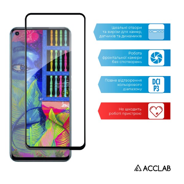 Фото - Захисне скло для смартфону ACCLAB Full Glue for Realme 9i Black (1283126531156)