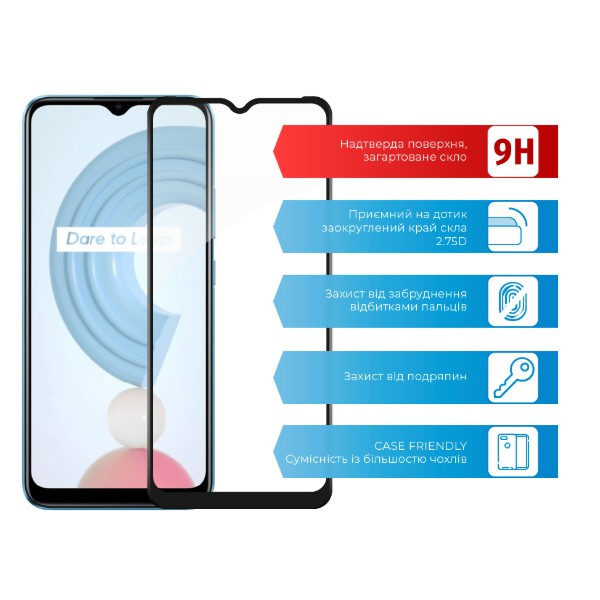 Фото - Захисне скло для смартфону ACCLAB Full Glue for Realme C21 Black (1283126518386)