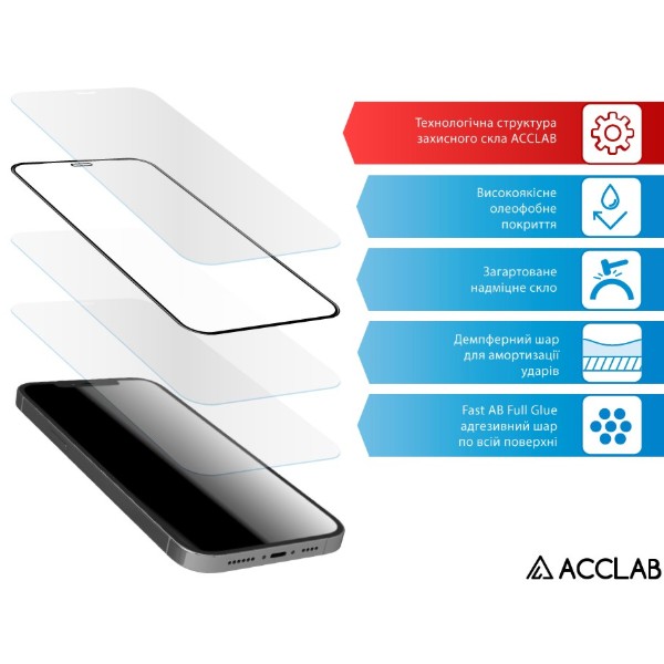 Фото - Захисне скло для смартфону ACCLAB 9H for Realme C61 / С63 Black (1283126594038)