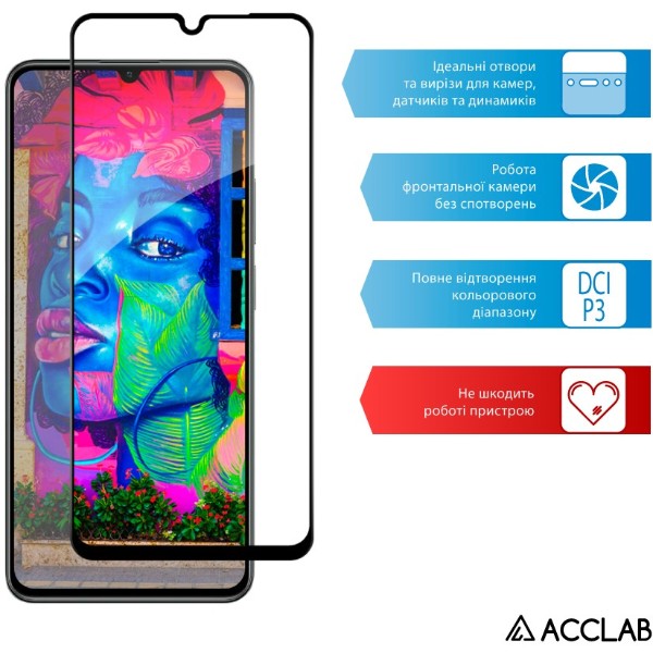 Фото - Захисне скло для смартфону ACCLAB 9H for Realme C61 / С63 Black (1283126594038)