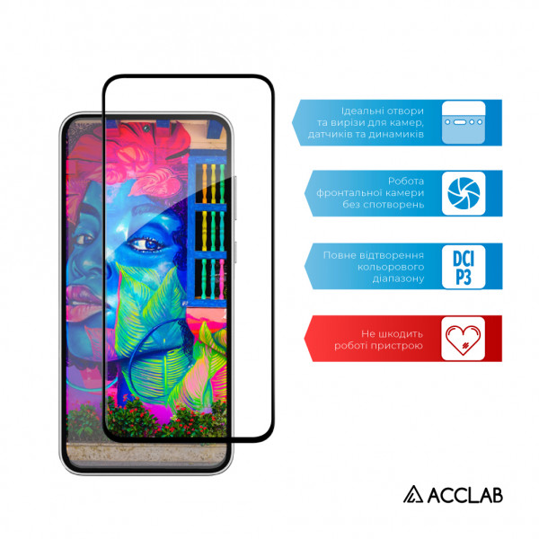 Фото - Защитное стекло для смартфона ACCLAB Full Glue for Samsung A35 (1283126588778)