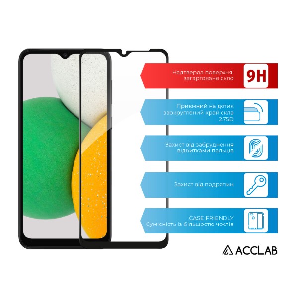 Фото - Захисне скло для смартфону ACCLAB Full Glue for Samsung A03 Core (1283126519093)
