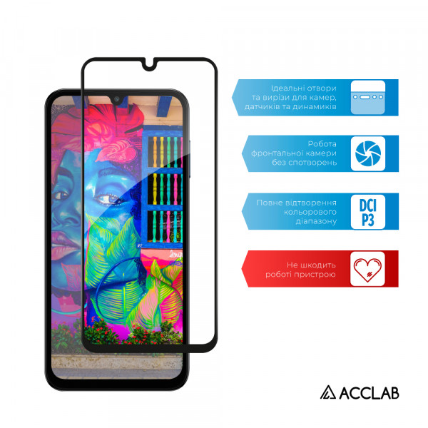 Фото - Защитное стекло для смартфона ACCLAB Full Glue for Samsung M15 Black (1283126591709)