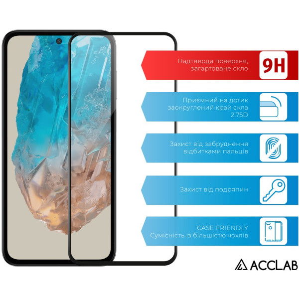 Фото - Захисне скло для смартфону ACCLAB 9H for Samsung Galaxy M35 / A35 Black (1283126593833)