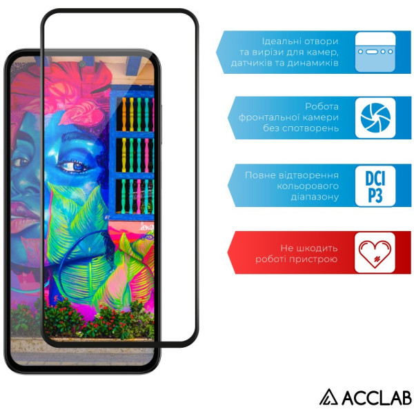 Фото - Захисне скло для смартфону ACCLAB 9H for Samsung Galaxy M35 / A35 Black (1283126593833)