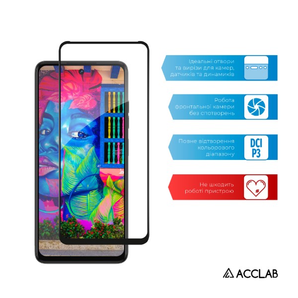 Фото - Защитное стекло для смартфона ACCLAB Full Glue for Tecno Spark 20 Black (1283126588976)