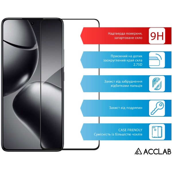 Фото - Захисне скло для смартфону ACCLAB 9H for Xiaomi 14T / 14T Pro Black (1283126603402)
