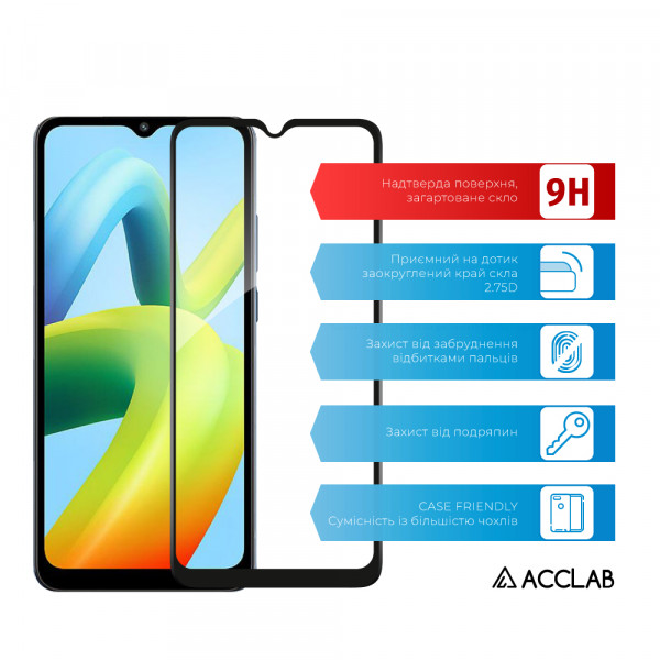 Фото - Защитное стекло для смартфона ACCLAB Full Glue for Xiaomi Poco C50 Black (1283126589713)