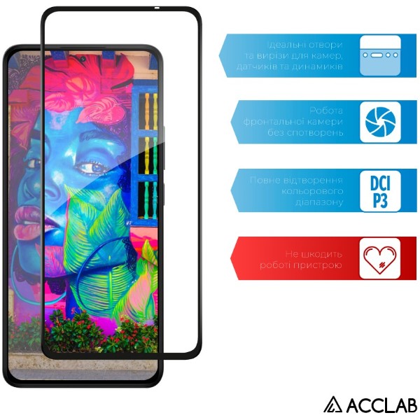 Фото - Защитное стекло для смартфона ACCLAB 9H for Xiaomi Redmi Note 14 5G Black (1283126607264)