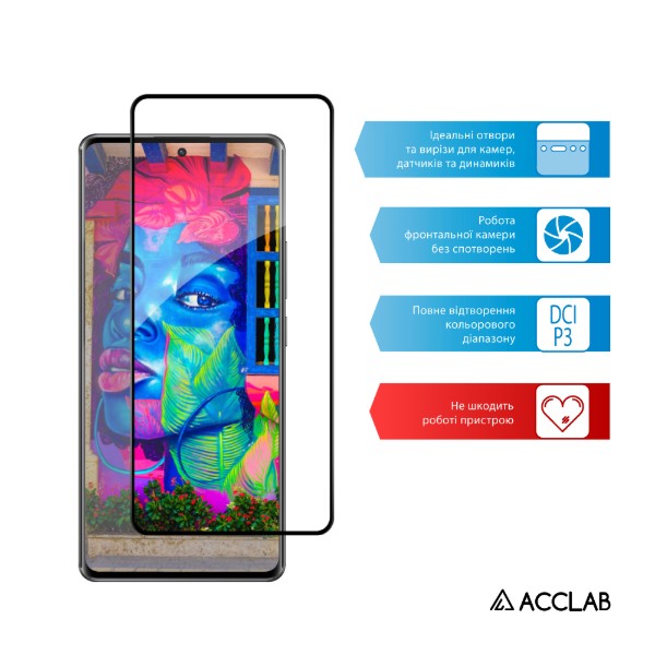 Фото - Захисне скло для смартфону ACCLAB 9H for Xiaomi Redmi Note 14 Pro 4G Black (1283126620607)