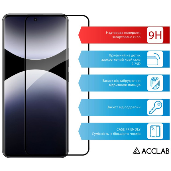 Фото - Защитное стекло для смартфона ACCLAB Full Glue for Xiaomi Redmi Note 14 Pro Plus 5G Black (1283126623684)