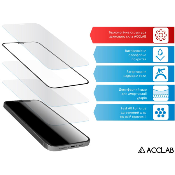 Фото - Защитное стекло для смартфона ACCLAB Full Glue for Xiaomi Redmi Note 14 Pro Plus 5G Black (1283126623684)