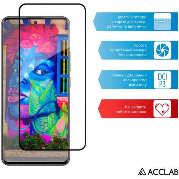 Фото - Защитное стекло для смартфона ACCLAB Full Glue for Xiaomi Redmi Note 14 Pro Plus 5G Black (1283126623684)
