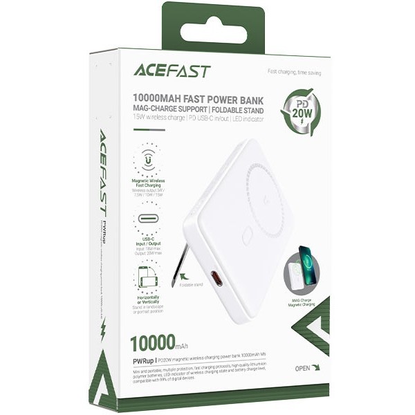 Фото - Батарея мобильная AceFast Magnetic Wireless 10000mAh 20W PD (6974316282617)