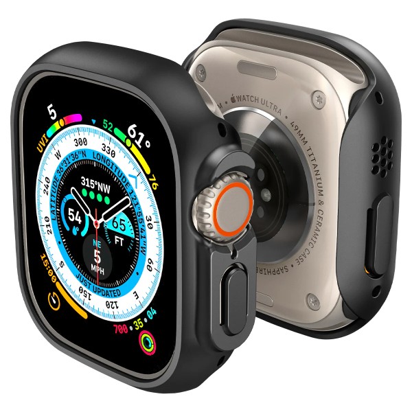 Фото - Чехол-бампер для смарт-часов Spigen for Apple Watch Ultra (49mm) Thin Fit Black (ACS05458)