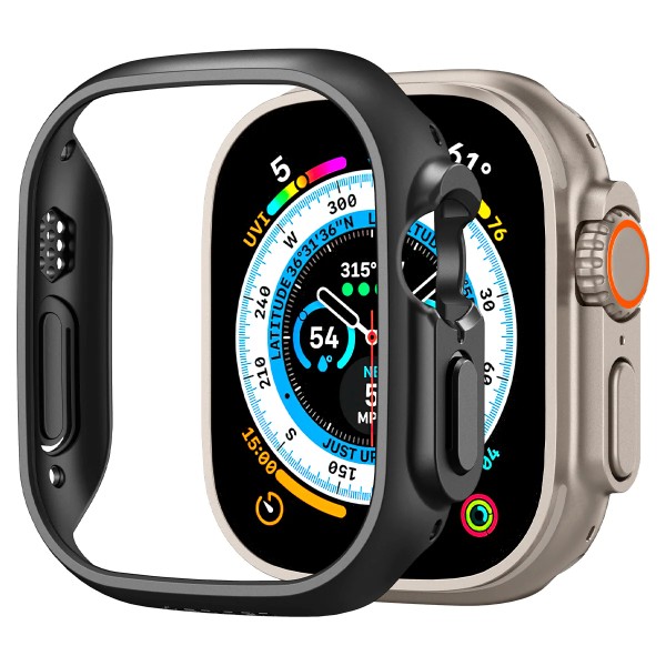 Фото - Чехол-бампер для смарт-часов Spigen for Apple Watch Ultra (49mm) Thin Fit Black (ACS05458)