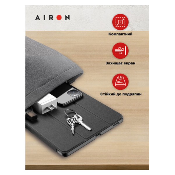 Фото - Чехол для планшета AIRON Premium for Xiaomi Redmi Pad 10.6 2022 с защитной пленкой и салфеткой Black (4822352781087)