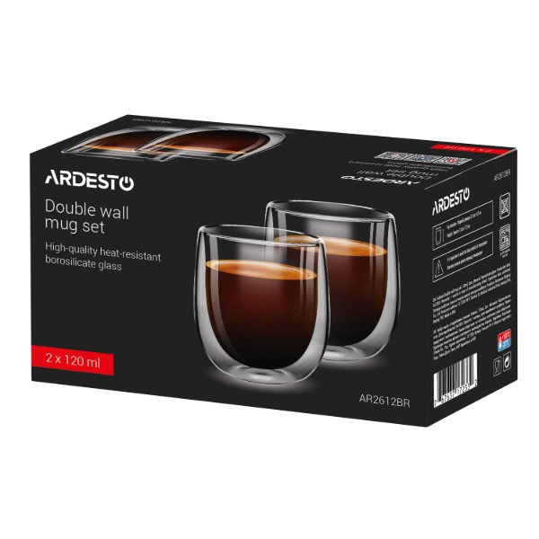 Фото - Набор чашек с двойными стенками ARDESTO 120 мл 2 шт. (AR2612BR)