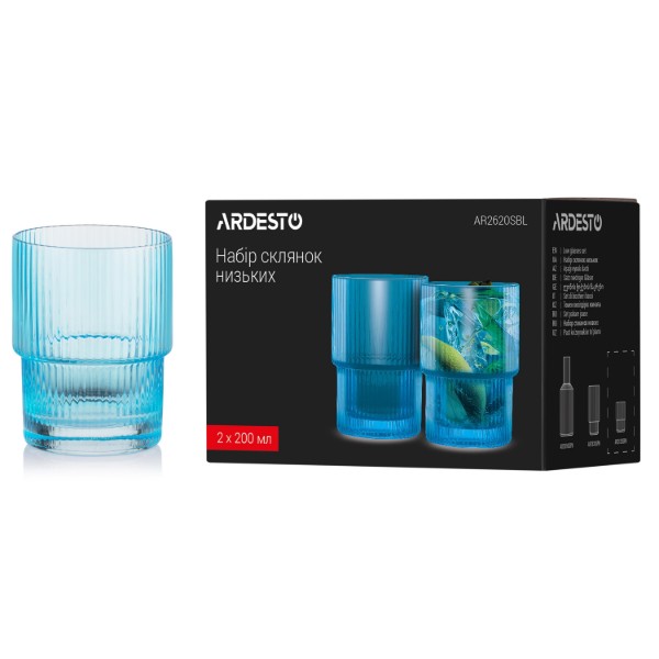 Фото - Набір склянок ARDESTO 200 мл 2 шт. (AR2620SBL)