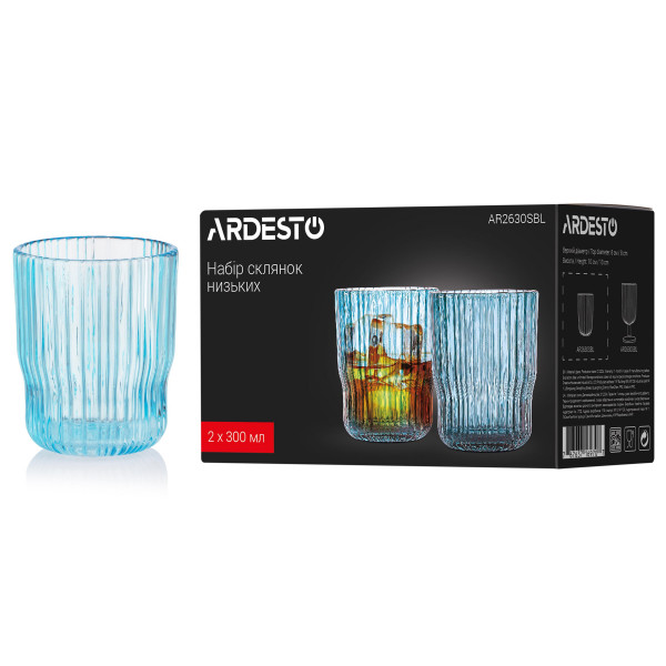 Фото - Набір склянок Ardesto 300 мл 2 шт. (AR2630SBL)