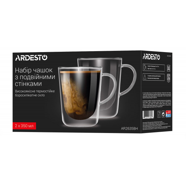 Фото - Набор чашек с двойными стенками ARDESTO 350 мл 2 шт. (AR2635BH)