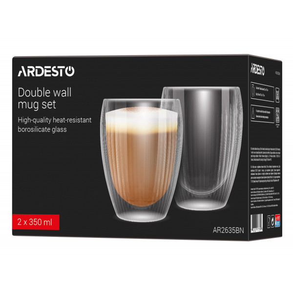 Фото - Набор чашек с двойными стенками ARDESTO 350 мл 2 шт. (AR2635BN)