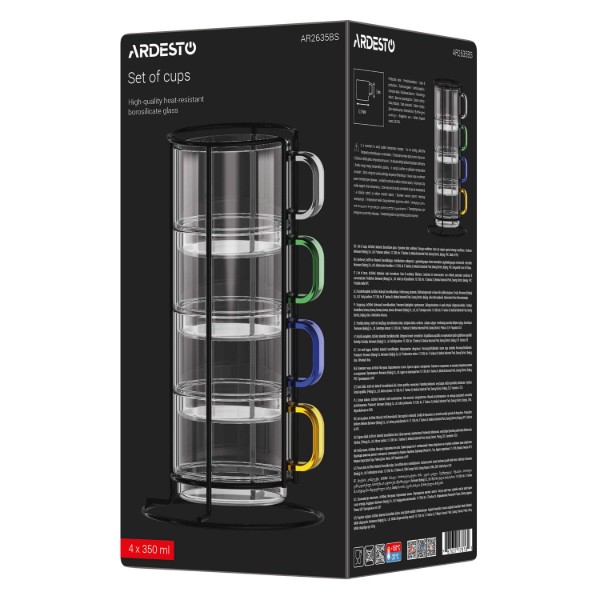 Фото - Набір чашок ARDESTO 350 мл 4 шт. (AR2635BS)