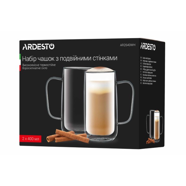 Фото - Набор чашек с двойными стенками ARDESTO 400 мл 2 шт. (AR2640BHR)