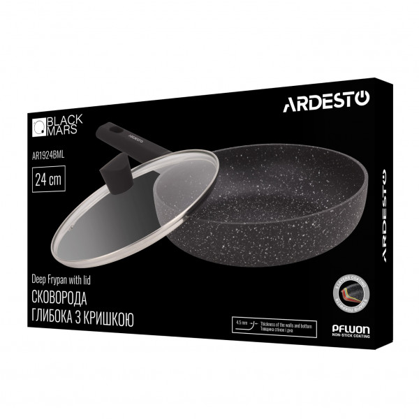 Фото - Сковорода універсальна ARDESTO Black Mars Alcor 24 см (AR1924BML)