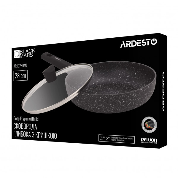 Фото - Сковорода універсальна Ardesto Black Mars Alcor 28 см (AR1928BML)