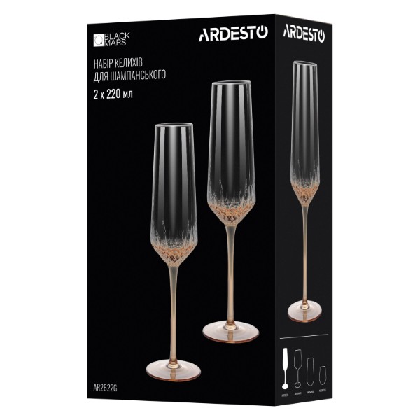 Фото - Набор бокалов ARDESTO Black Mars Favola 220 мл 2 шт. (AR2622G)