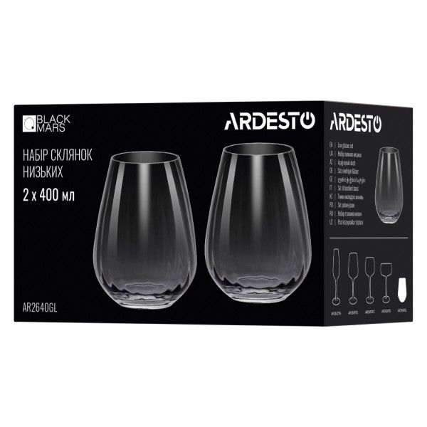 Фото - Набор стаканов ARDESTO Black Mars Orion 400 мл 2 шт. (AR2640GL)