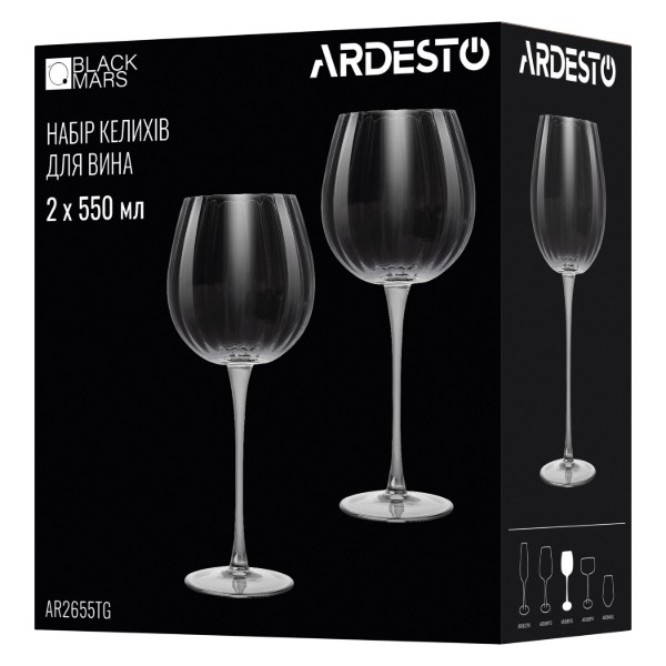 Фото - Набор бокалов ARDESTO Black Mars Orion 550 мл 2 шт. (AR2655TG)