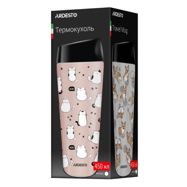 Фото - Термокружка ARDESTO Coffee Time Cats 450 мл (AR2645FC)