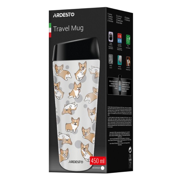 Фото - Термокружка ARDESTO Coffee Time Corgi 450 мл (AR2645CR)