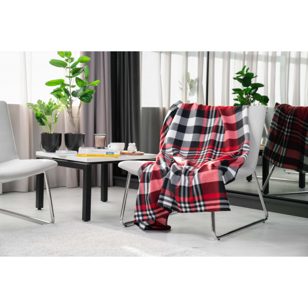 Фото - Плед односпальний Ardesto Fleece 130x160 см клітинка червоно-чорна (ART0704PB)