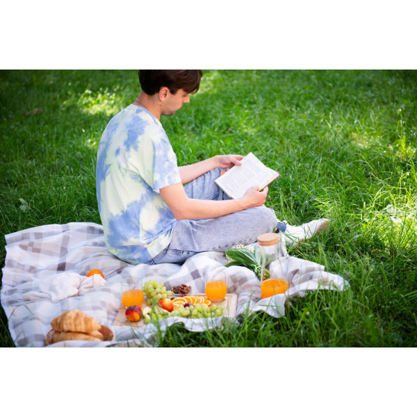 Фото - Плед односпальний Ardesto Fleece 130x160 см клітинка бежевий (ART0711PB)