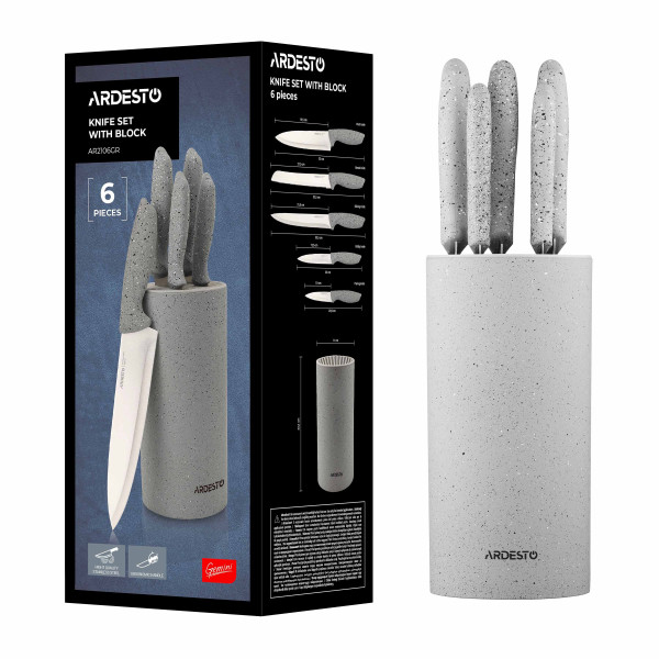 Фото - Набір ножів Ardesto Gemini 6 пр. (AR2106GR)