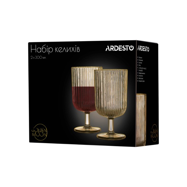 Фото - Набор бокалов ARDESTO Golden Moon 300 мл 2 шт. (AR2630GM)