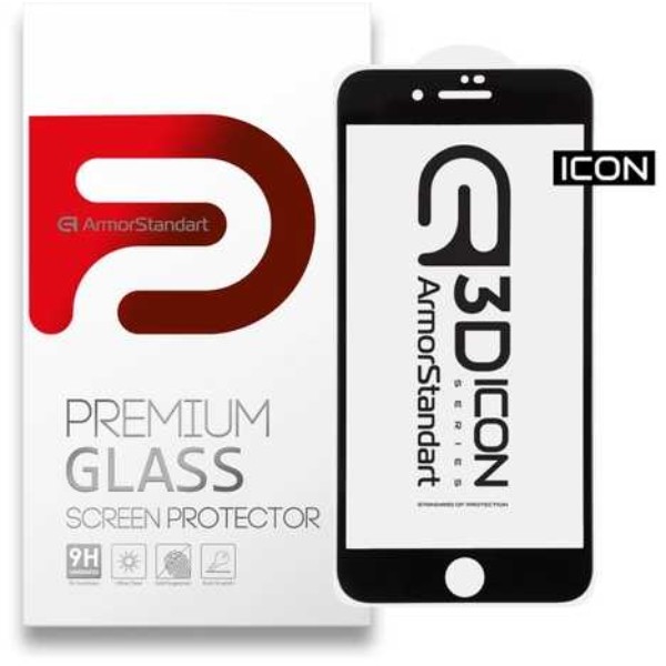 Фото - Защитное стекло для смартфона Armorstandart Icon 3D for Apple iPhone SE 2022/2020/8/7 Black (ARM55980-GI3D-BK)