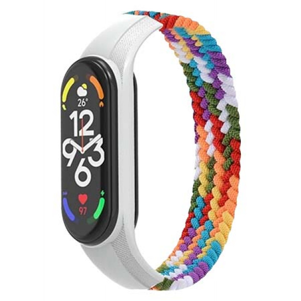 Фото - Ремінець для фітнес-браслету Armorstandart Braided Solo Loop for Xiaomi Mi Band 7/6/5/4 Pride Edition size M (ARM64940)