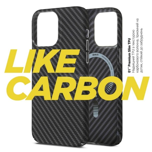 Фото - Чохол для смартфону Armorstandart LikeCarbon MagCase for Apple iPhone 15 Pro Black (ARM69290)