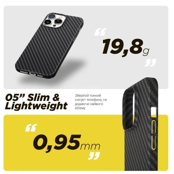 Фото - Чохол для смартфону Armorstandart LikeCarbon MagCase for Apple iPhone 15 Pro Black (ARM69290)
