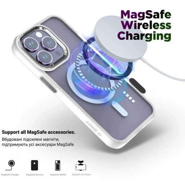 Фото - Чохол для смартфону Armorstandart Unit MagSafe for Apple iPhone 15 Matte Clear Silver (ARM69348)