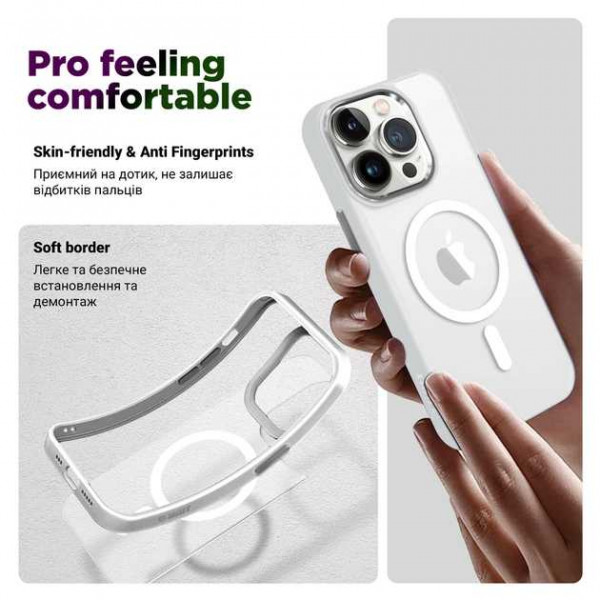 Фото - Чохол для смартфону Armorstandart Unit MagSafe for Apple iPhone 15 Matte Clear Silver (ARM69348)