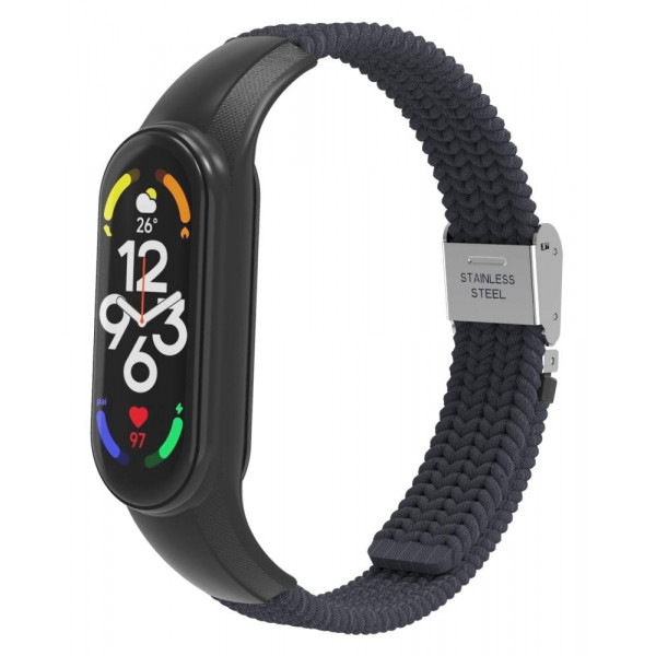 Фото - Ремешок для фитнес-браслета Armorstandart Braided Solo Loop for Xiaomi Mi Band 7/6/5/4 Charcoal (ARM69904)