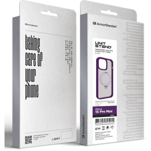 Фото - Чехол для смартфона Armorstandart Unit Stand for Apple iPhone 15 Pro Max Purple (ARM70581)